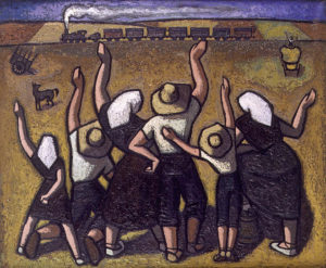 Campesinos saludando al tren - Ricardo Bastid Peris